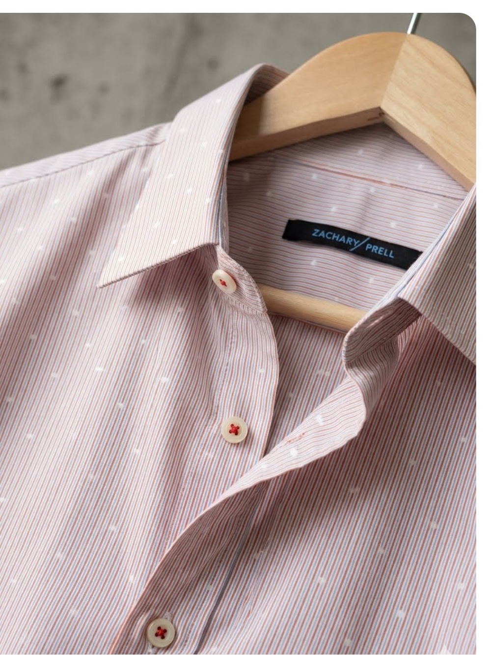 Zachary Prell Short Sleeve Dress Shirt with White Micro Dots